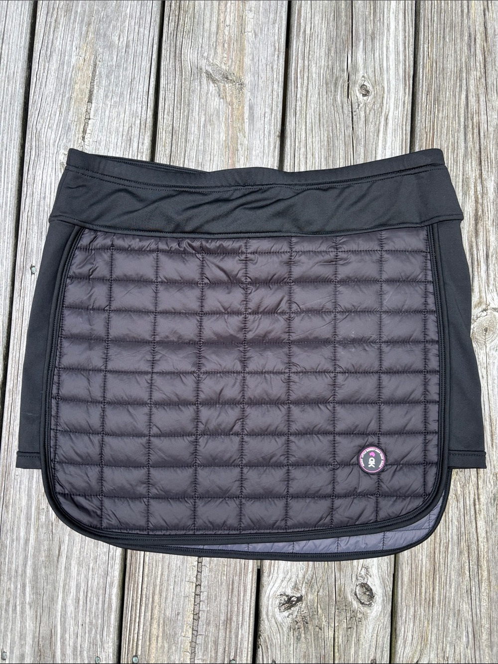 LITTLE DONKEY ANDY | Black Lightweight Quilted Puffer Running Skirt Skort Size L